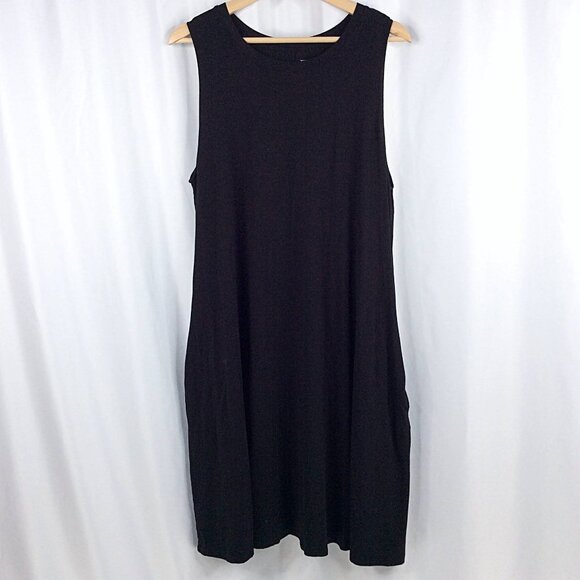 Time and Tru Midi Tank Dress Women's Plus Size XXXL (22) Black A-line Pockets - Picture 1 of 7